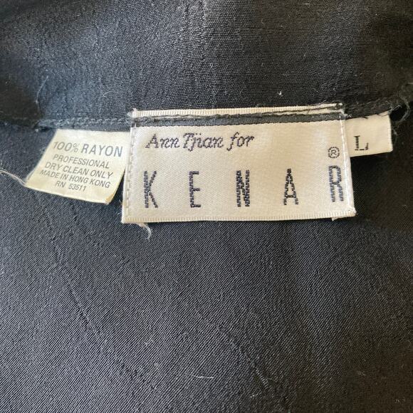 Ann Tjian for Kenar Shirt Womens Large Button Front Black - Picture 6 of 9